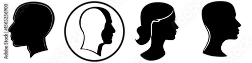The outline of a head in silhouette, a profile defined by contour, is a hallmark of modern illustration