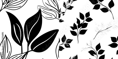 The design consists of a flat-style, seamless pattern of leaves, available in pastel colors, ideal for use as a background on textiles, fabrics, wrapping paper, and other materials for seasonal
