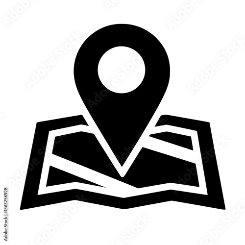 City map navigation is made easy with a GPS navigator and point marker icon, shown from above on an abstract background, characterized by a cute and simple design in a modern illustration with a flat