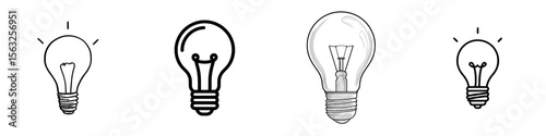 The modern icon is represented by a light bulb, which is an electric lamp that utilizes electricity to shine