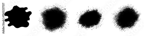 A subtle texture overlay with a modern halftone effect is presented, accompanied by a monochrome abstract background featuring splattered elements