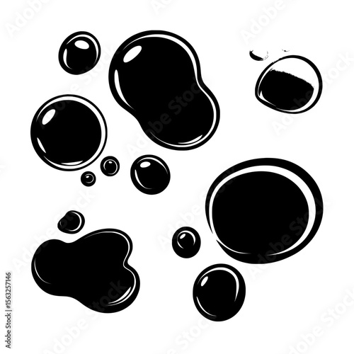 Colored blots are arranged in a modern pattern on a white background