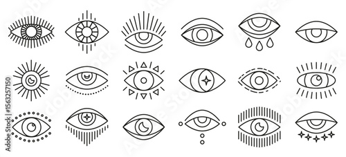 set evil seeing eye mystic esoteric signs