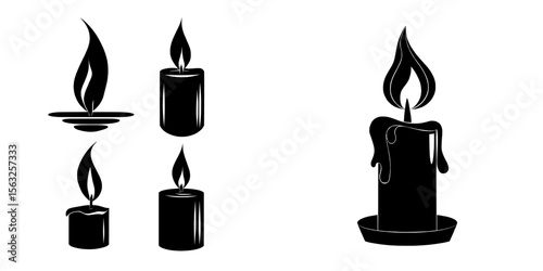 Modern keyframe animation illustrates the combustion process of a decorative candle's wax and the resulting flame