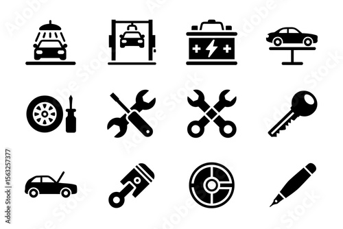 Car Maintenance and Auto Repair Icons Collection