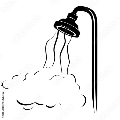 Airy spray and water mist are showcased in a clean illustration, set against a black transparent background, ideal for design, advertising, and other visual materials