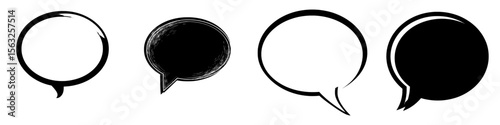 Modern icon for apps and websites represented by a speech bubble, speech balloon, or chat bubble in line art