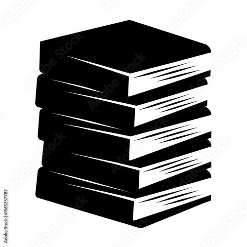 A modern icon of a stack of paper, a sign represented by a stack of paper, is shown as an isolated contour symbol illustration