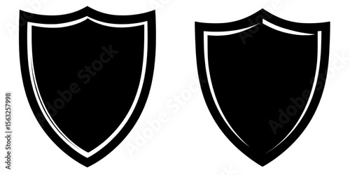 A simple flat logo template featuring a shield, symbolizing modern iconography