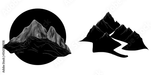 Luxury gold wallpaper design featuring mountain line art is suitable for covers, invitations, packaging, wall art, and prints, showcasing a modern illustration style