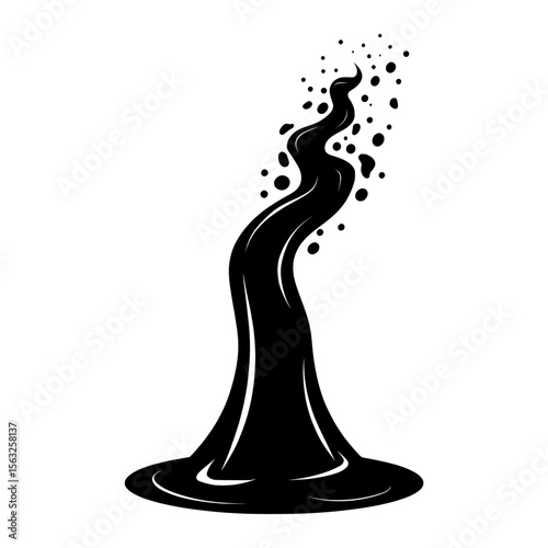 The background features a water spray mist with a modern water jet atomizer