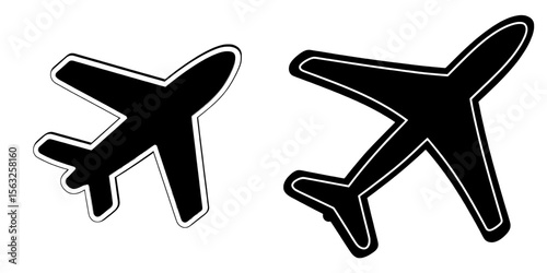 Airplane flight routes symbolize a modern icon of air travel through their paths