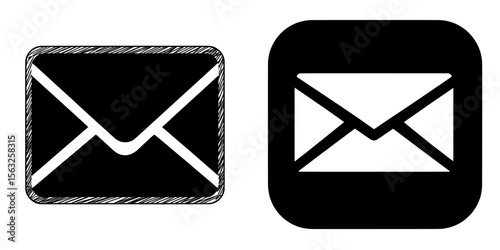 Modern mail icon and envelope symbol for use on web, computer, and mobile applications