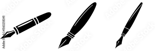 The silhouette of a fountain pen forms a continuous line on a white background, exemplifying a linear and minimalist style