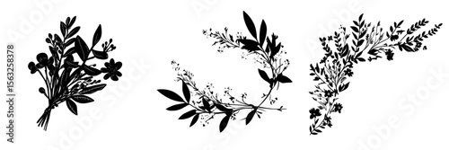 The design of a save the date card can incorporate a hand-drawn floral bouquet, complete with wedding branches, herbs, minimalist flowers, and elegant leaves, all embodying a modern, botanical,