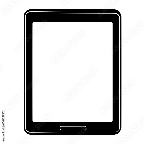 A mock-up screen tablet is showcased in a modern illustration with a realistic tablet mockup that has a blank screen