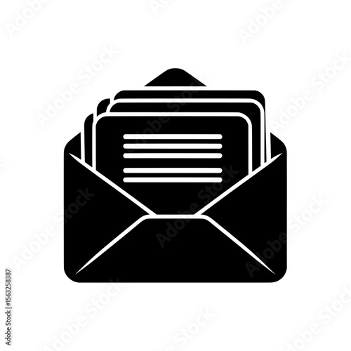 Email and messaging along with email marketing campaign and working process are represented by a new email message in a flat design icon modern illustration