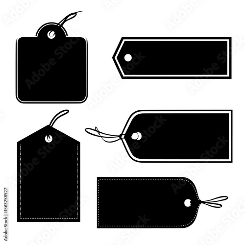 A modern mockup showcasing a variety of sale labels, tags, and shopping badges