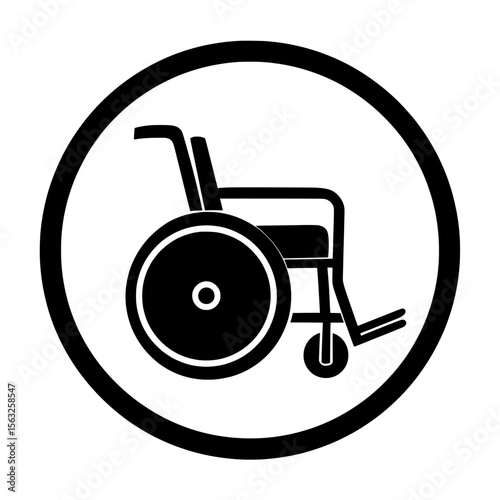 Flat icon for websites and print representing wheelchair or handicapped access sign or symbol
