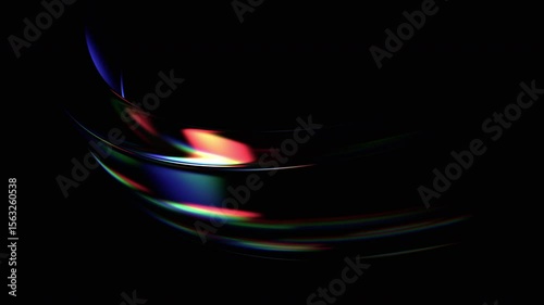 Abstract animation, background with color refraction effect, 4k seamless looped video, 3d render