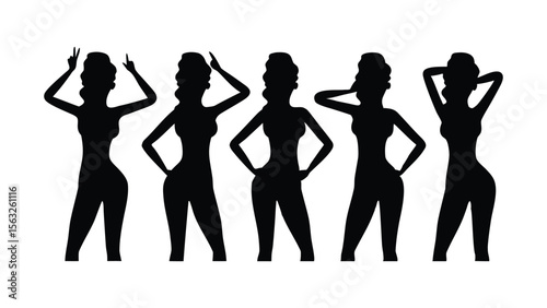 Confident Women Silhouettes Striking Power Poses