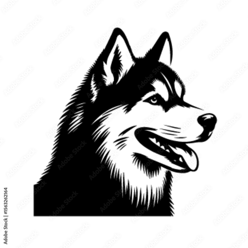 Fototapeta premium Bold Husky Dog Vector Illustration – Husky Dog 20