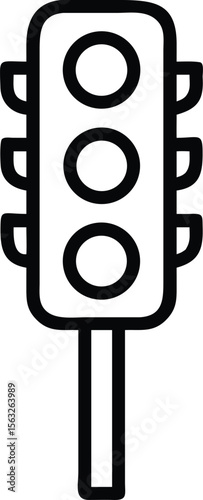 Traffic light icon in outline style with three circles minimalist design