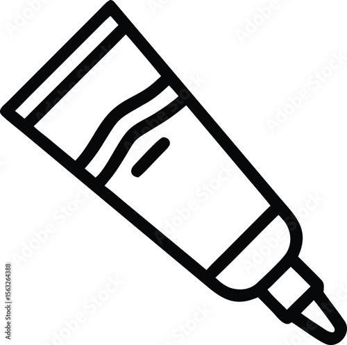 Tube of cream or ointment with cap on a simple outline style icon
