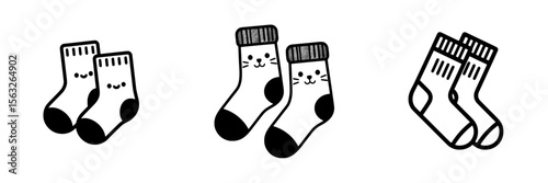 The Minimal Socks Icon features a modern silhouette on a white background filled with black