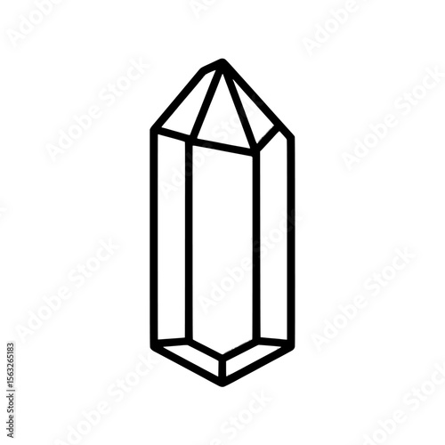The icon signifies a crystal prism in a modern black and white outline design