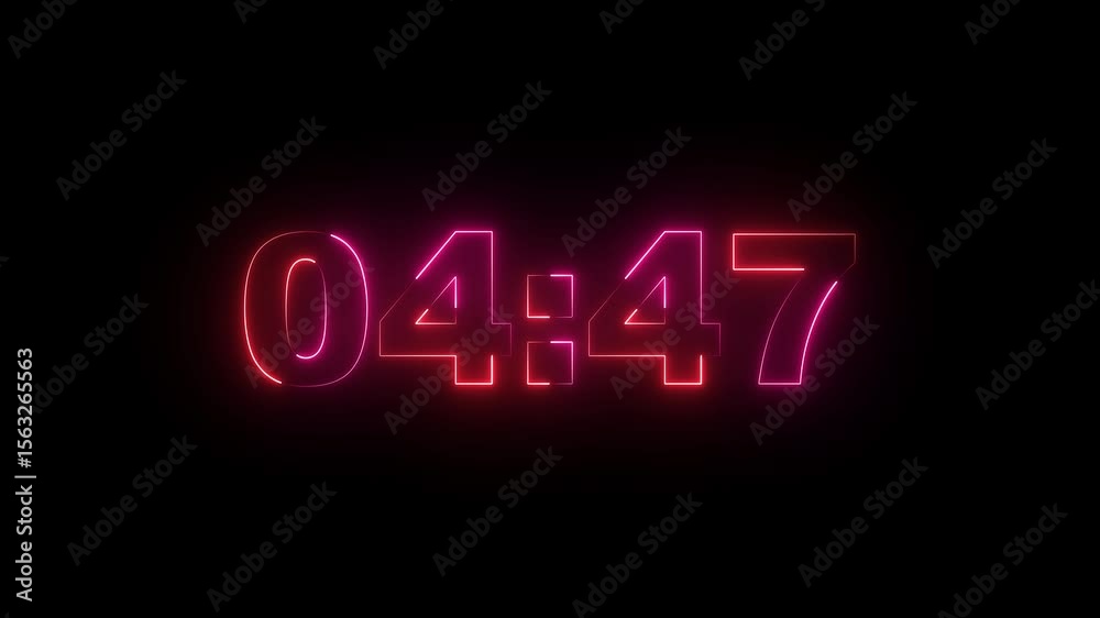 Neon five Minute Digital Timer. Digital 5 minutes timer, 5 minute timer ...