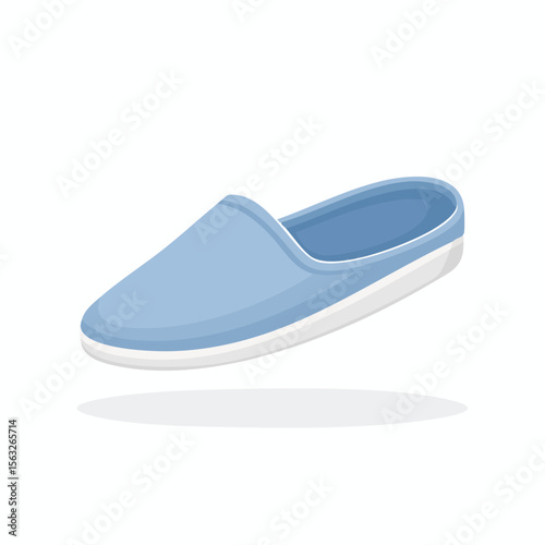 Comfortable Light Blue Slip-On Shoes Casual Everyday Footwear Illustration