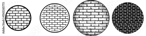 Icon of a brick wall in black outline set against a white background