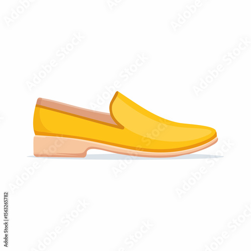 Stylish Yellow Slip-On Loafer Shoe Design Illustration