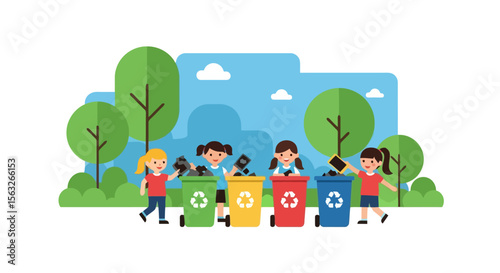 Kids Recycling Cartoon: Environmental Awareness Education