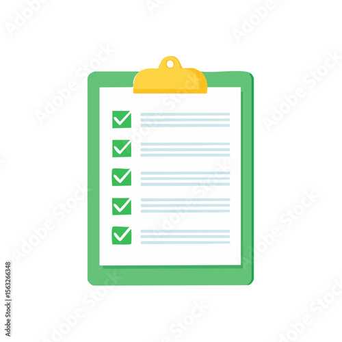Checklist Clipboard Green and Yellow Check List Icon