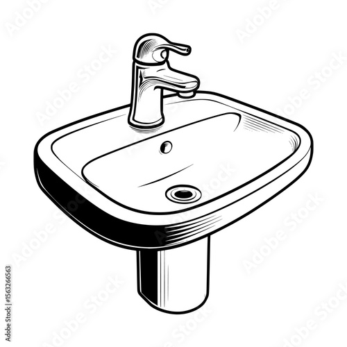 Black outlined icons of washbasins on a white background are collected here