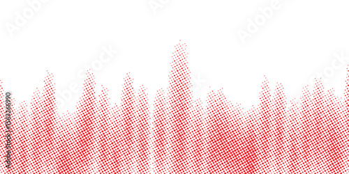 Red Gradient Halftone Drip Effect – Abstract Dot Pattern Vector Texture.