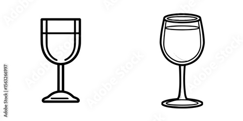 A wine glass symbol is depicted in black outline on a white background