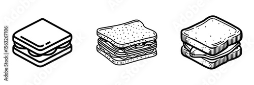 The icon for a sandwich is depicted in a black outline style against a white background