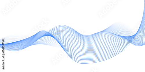 Minimalist Blue Line Flow – Clean Abstract Wave Vector Background for Design Use.