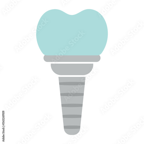 Dental Implant tooth icon. Hand drawn vector image