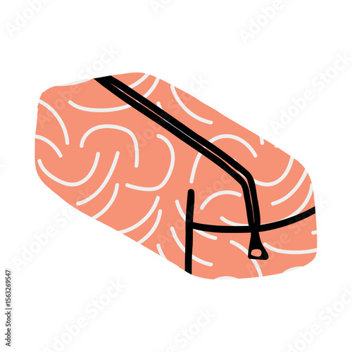 Cartoon Pencil Case with Abstract Pattern and Zipper.  Great for school, stationery, and creative designs.
