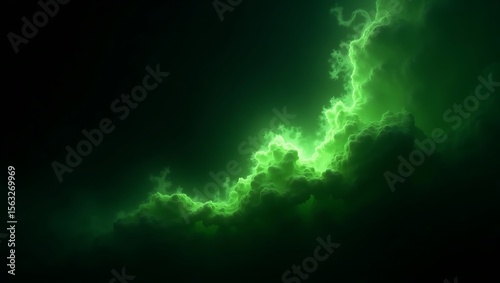 Abyssal black to navy gradient, glowing electric lime green fractals pulsing with energy, vaporwave aesthetic
