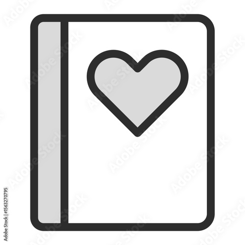 Open Book Heart Icon Love Reading Education Knowledge Passion Romance Story