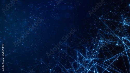 Abstract Blue Technology Background with Lines and Dots