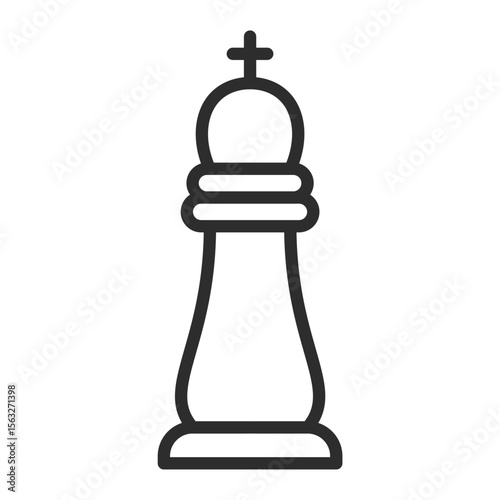 Chess Queen Icon Game Strategy Board Play Smart Logic Challenge Modern Line Art Outline Minimal Royal Piece
