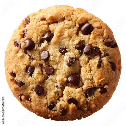 Wallpaper Mural Sweet Chocolate Chip Cookie: A delicious and inviting single chocolate chip cookie, freshly baked, displaying its rich texture and tempting appeal. Torontodigital.ca