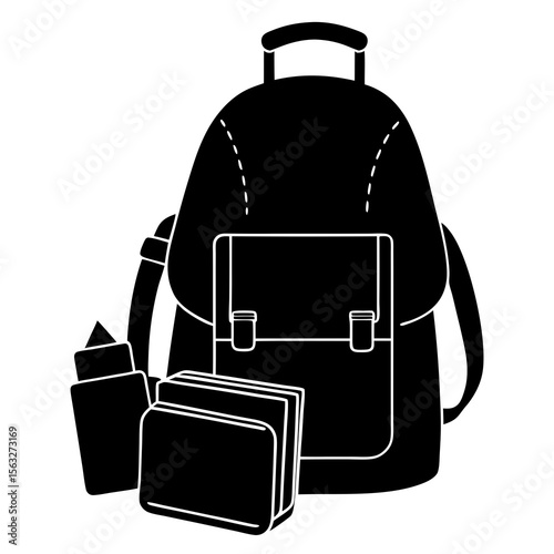 Backpack and Supplies Silhouette