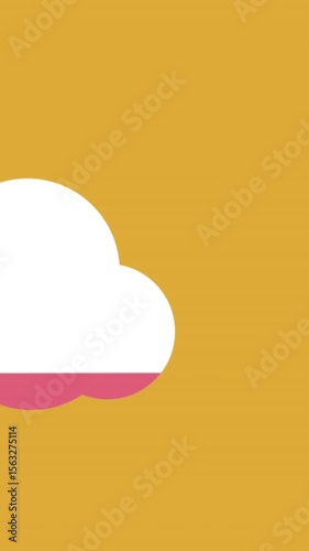 Cloud shape filling up with colour
